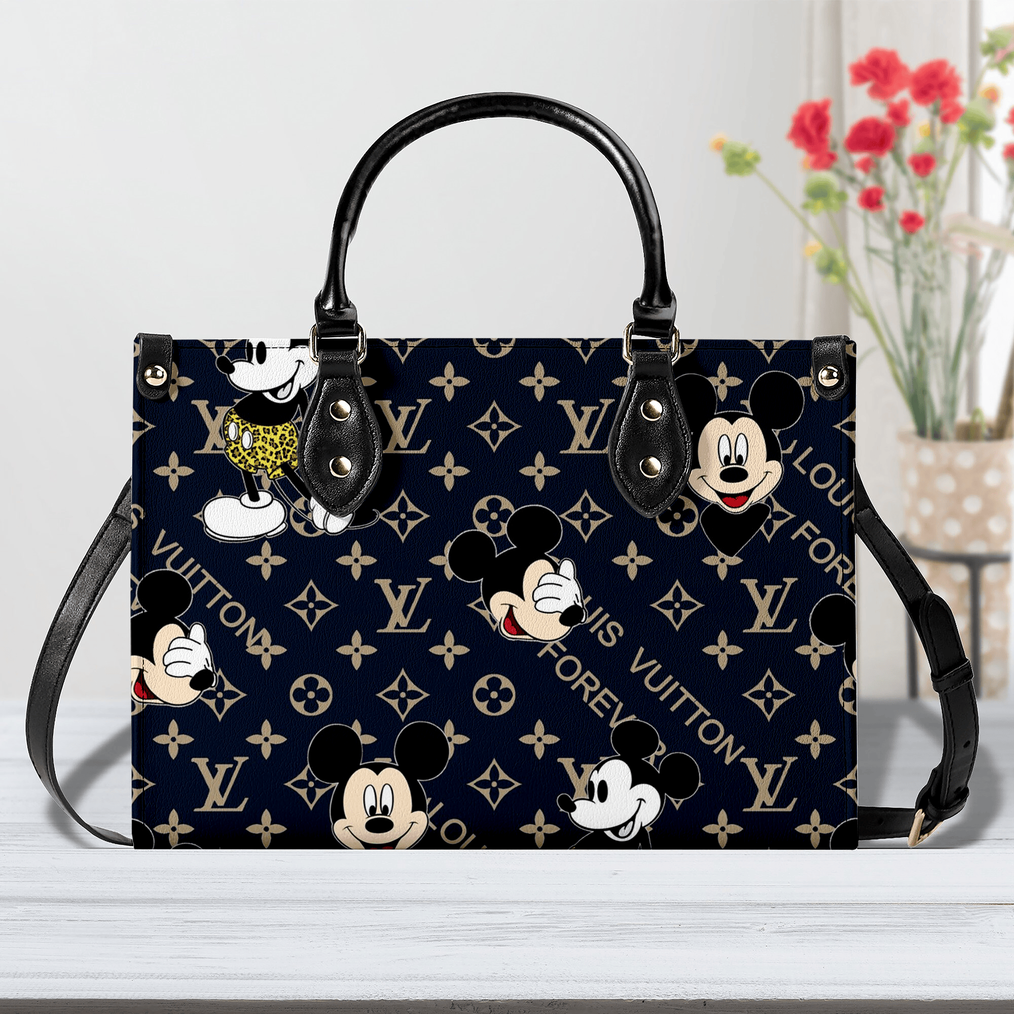 Louis Vuitton Mickey Leather Handbags, Crossbody Shoulder Bag Lady Simple Style  Navy - Image 2