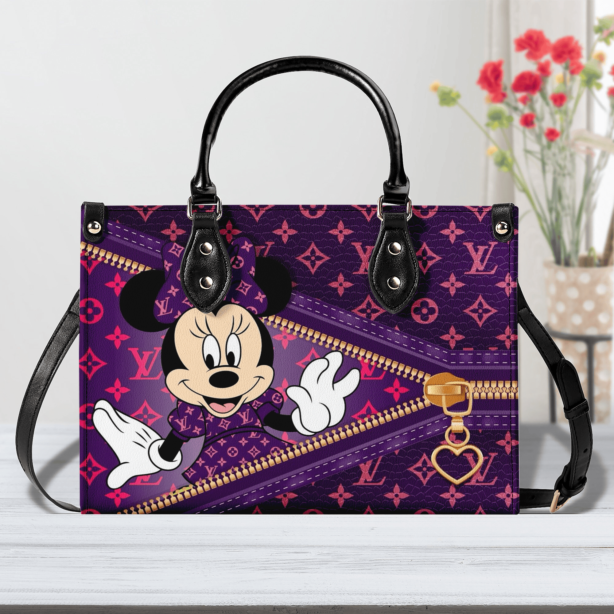 Louis Vuitton Minnie Mouse Luxury Cute Leather Handbags, Crossbody Shoulder Bag Lady Simple Style  - Image 2