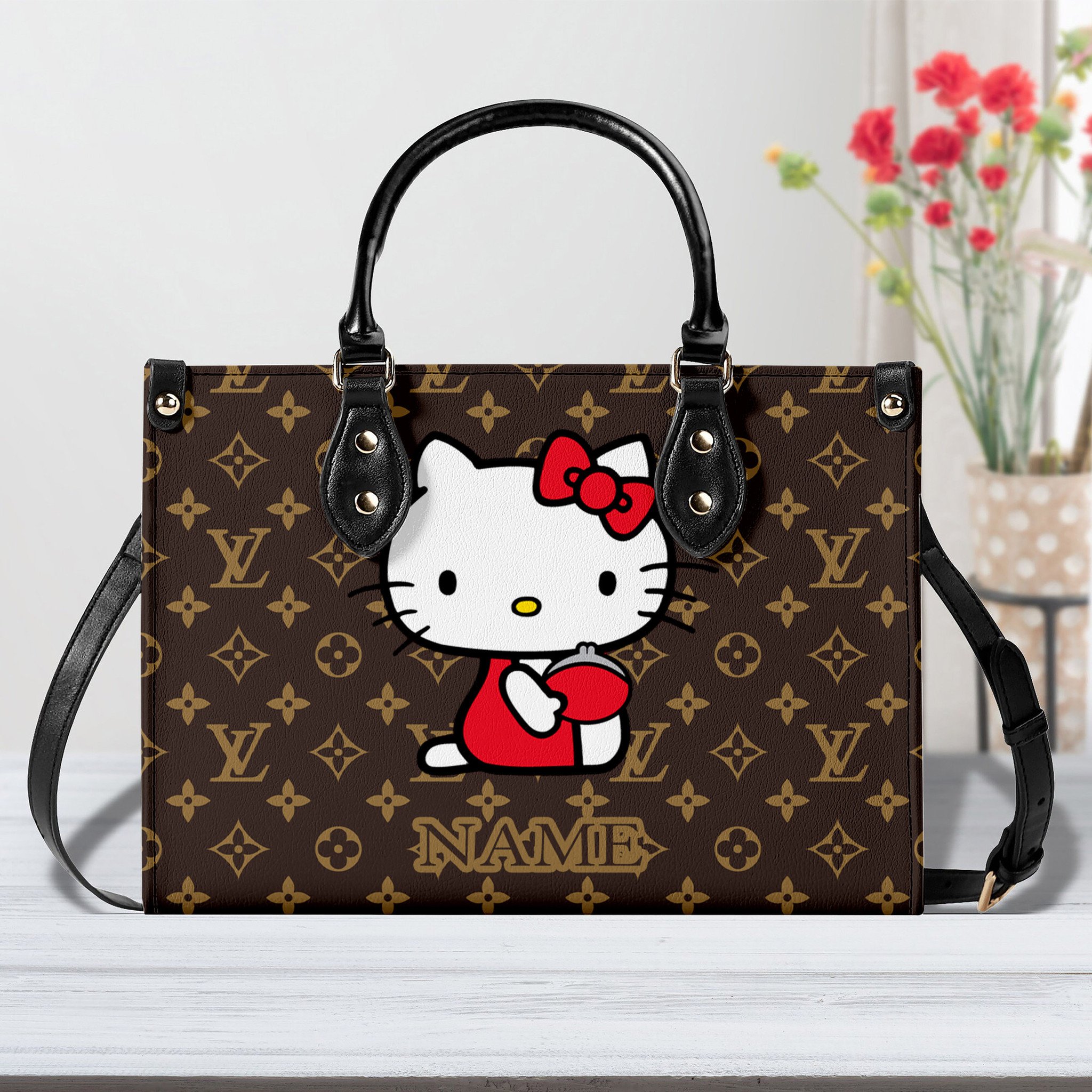 Gucci Hello Kitty Cute Leather Handbags, Crossbody Shoulder Bag Lady Simple Style  - Image 2