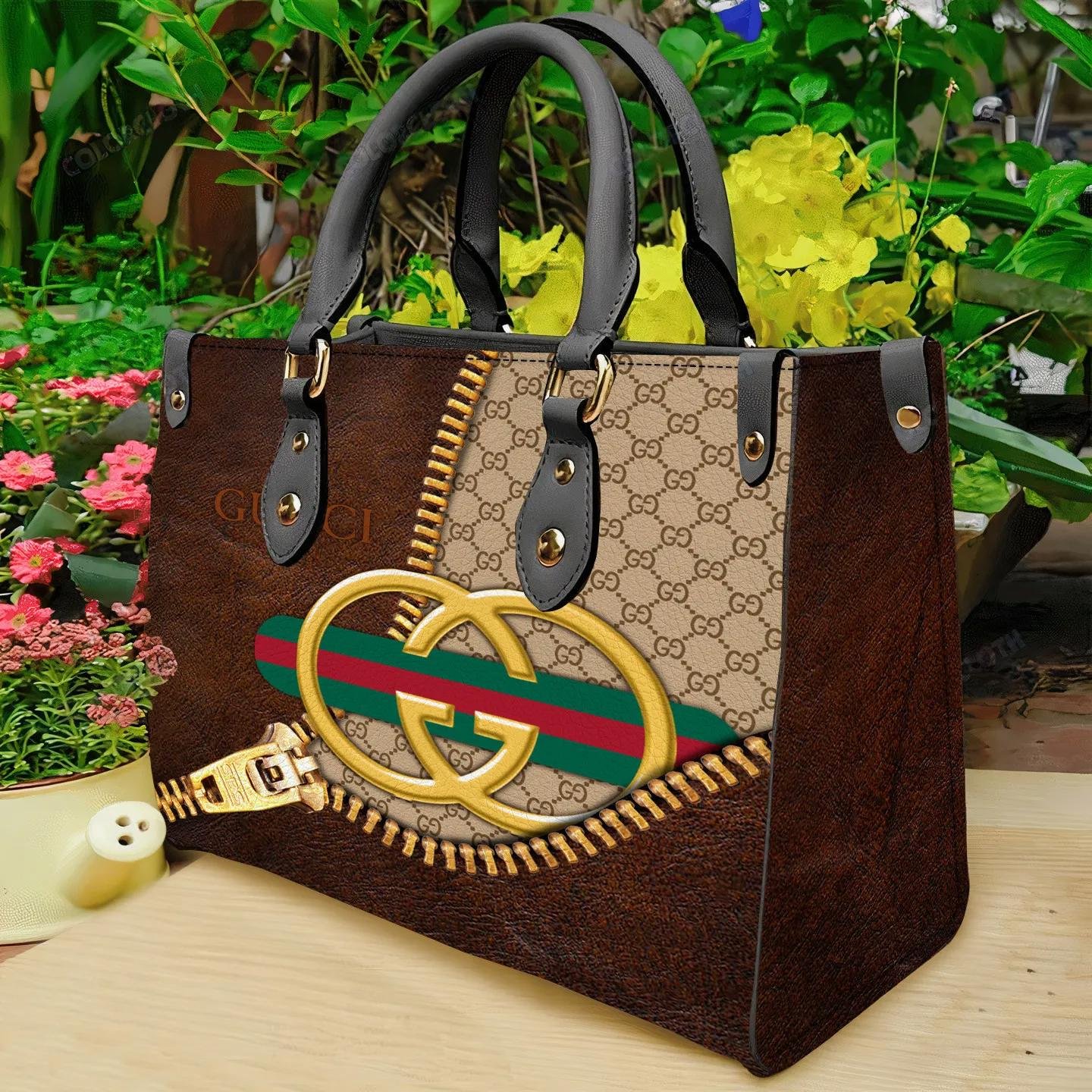 Gucci brown luxury brand fashion women small handbag purse for beauty - Image 2