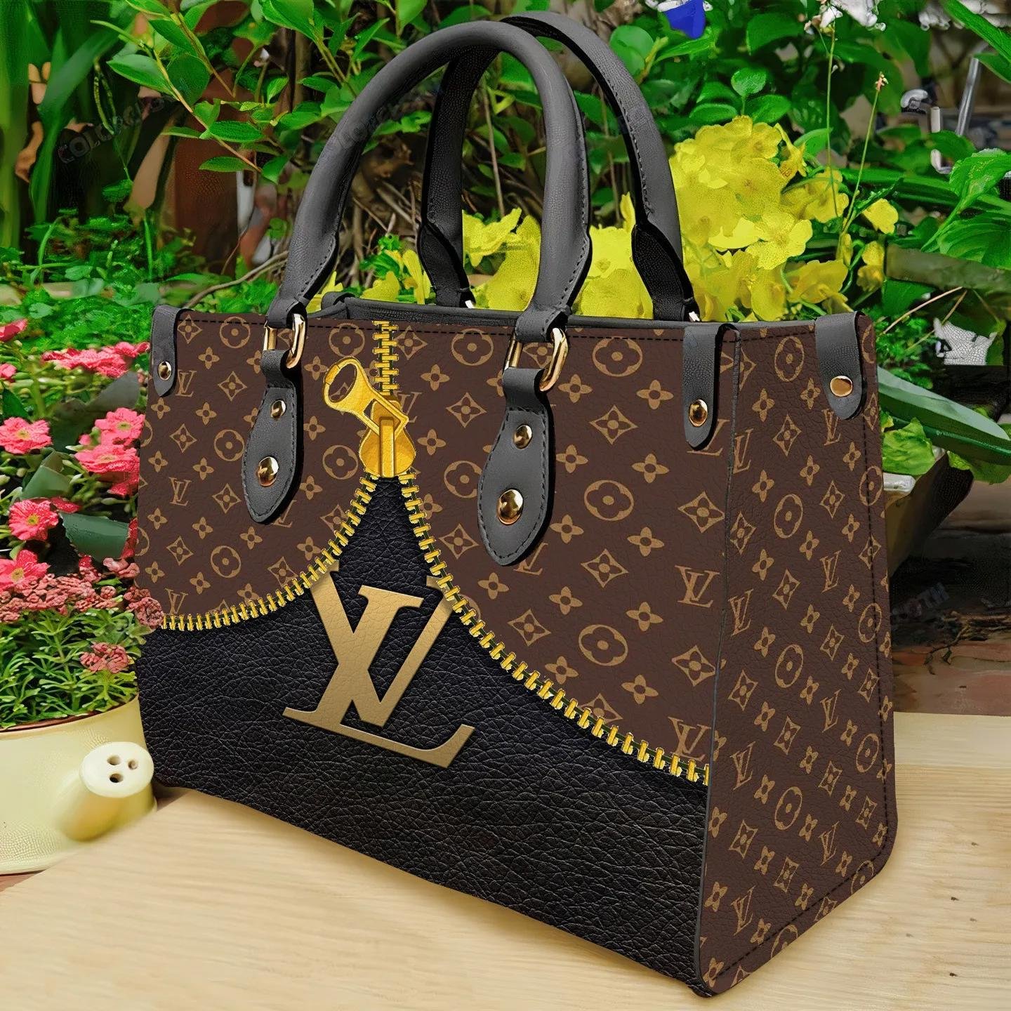 Louis vuitton brown black luxury brand fashion women small handbag purse for beauty - Image 2