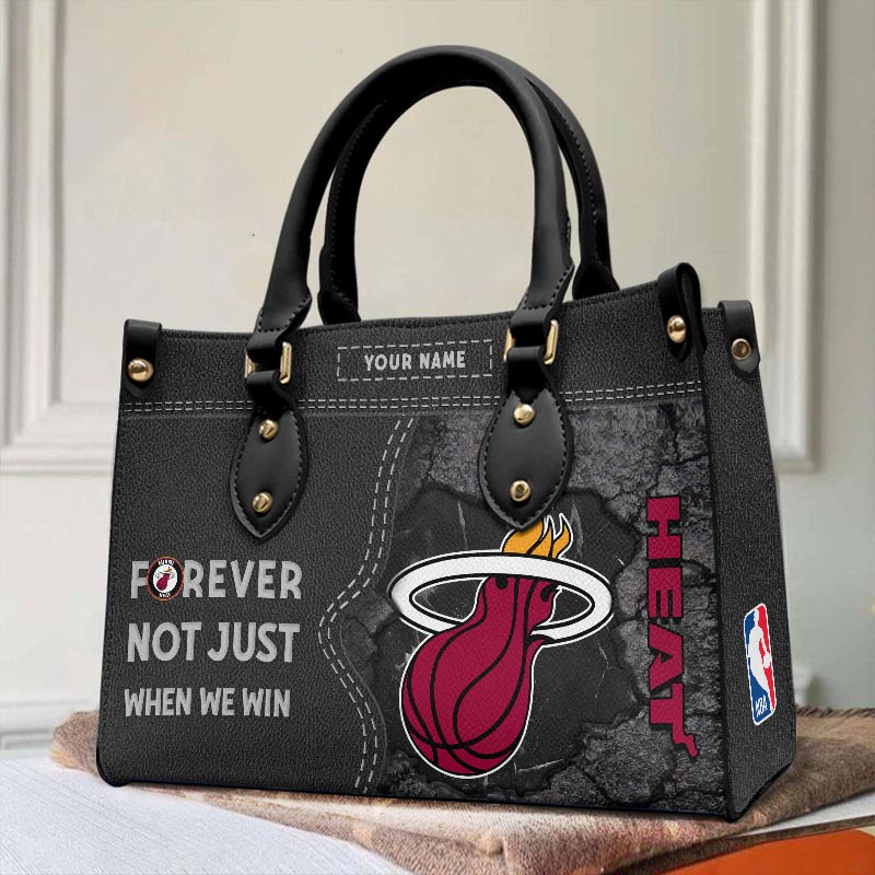 Miami Heat Not Just When We Win Leather Hand Bag Gift For Women - Image 2