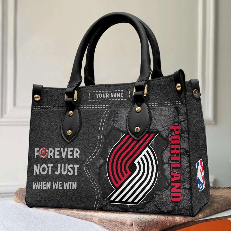 Portland Trail Blazers Not Just When We Win Leather Hand Bag Gift For Women - Image 2