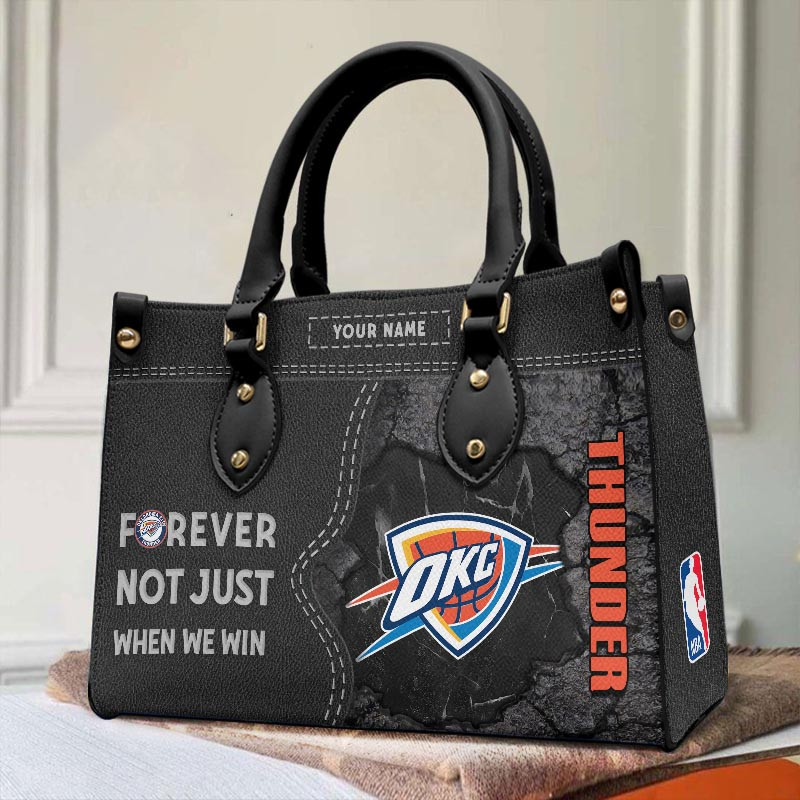 Oklahoma City Thunder Not Just When We Win Leather Hand Bag Gift For Women - Image 2