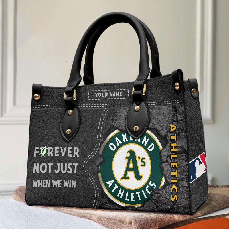 Oakland Athletics Not Just When We Win Leather Hand Bag Gift For Women - Image 2