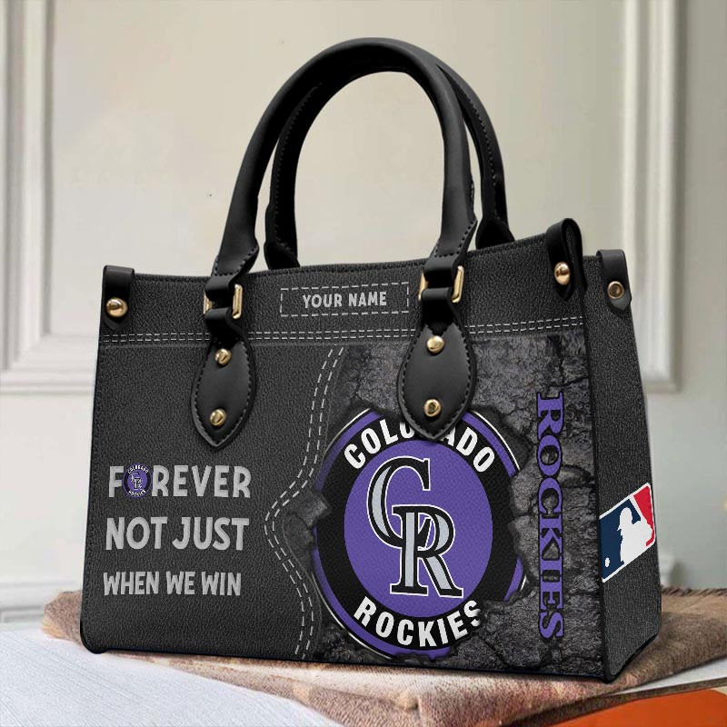 Colorado Rockies Not Just When We Win Leather Hand Bag Gift For Women - Image 2