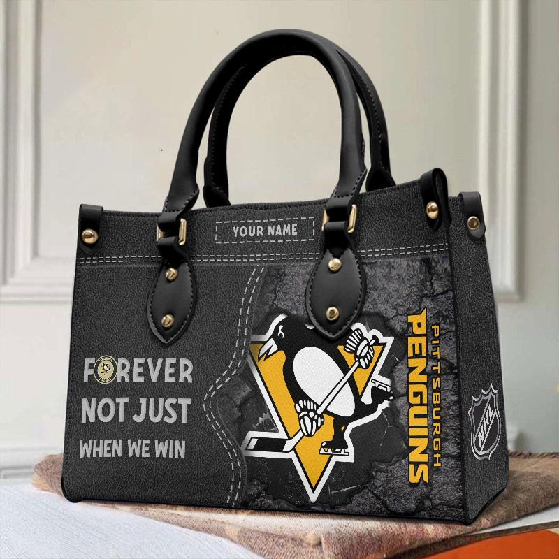 Pittsburgh Penguins Not Just When We Win Leather Hand Bag Gift For Women - Image 2