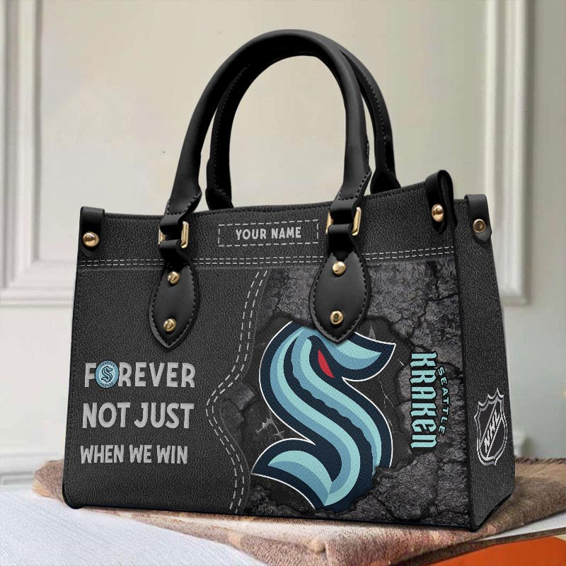 Seattle Kraken Not Just When We Win Leather Hand Bag Gift For Women - Image 2