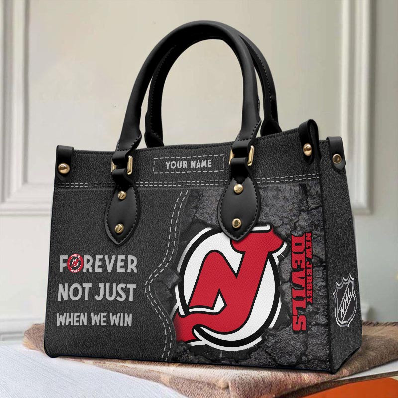 New Jersey Devils Not Just When We Win Leather Hand Bag Gift For Women - Image 2