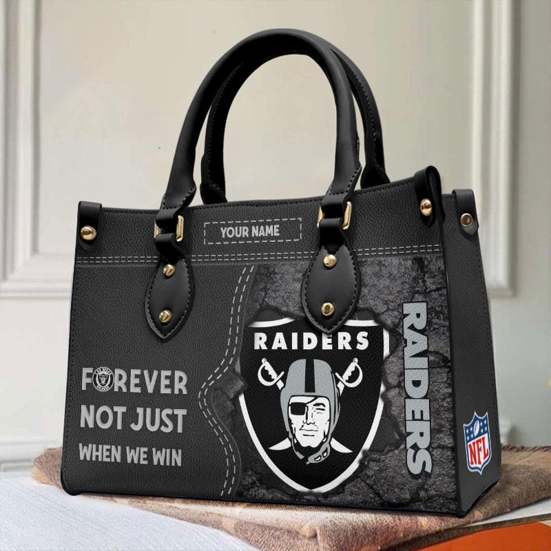 Las Vegas Raiders Forever Not Just When We Win Leather Hand Bag - Image 2