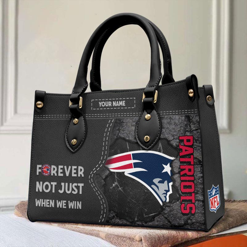 New England Patriots Forever Not Just When We Win Leather Hand Bag - Image 2
