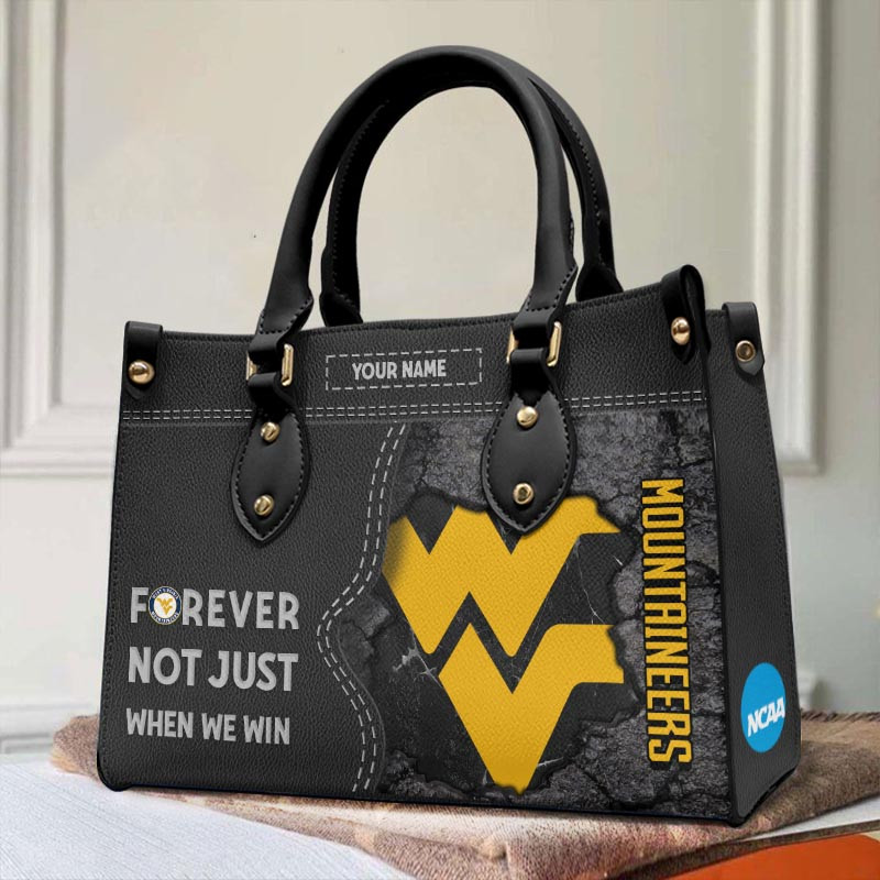 West Virginia Mountaineers Forever Not Just When We Win Leather Hand Bag - Image 2