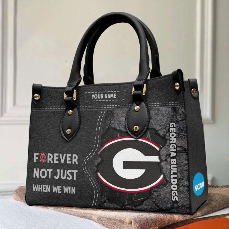 Georgia Bulldogs Forever Not Just When We Win Leather Hand Bag - Image 2