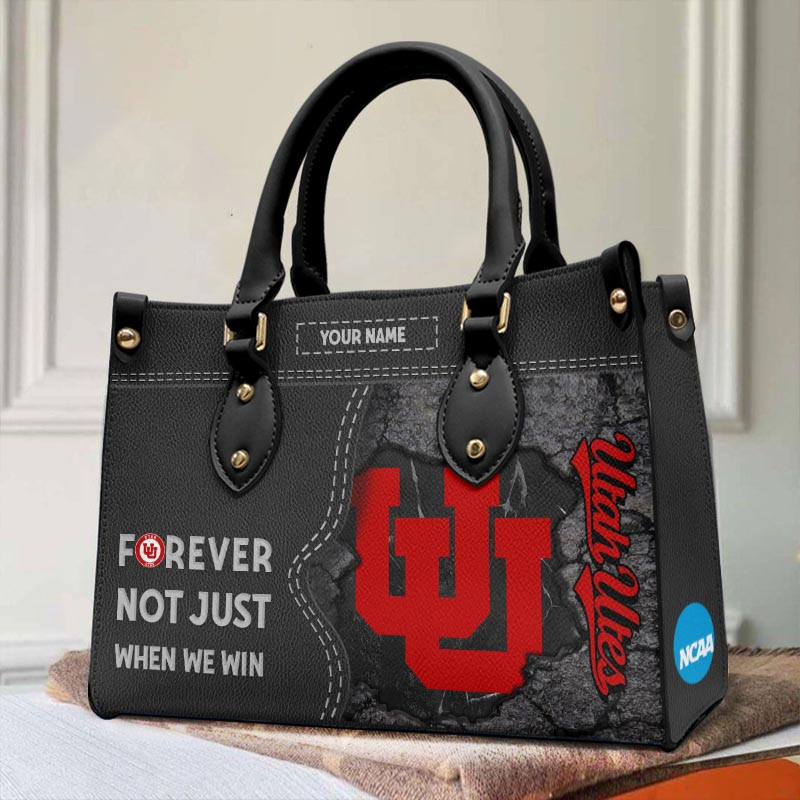 Utah Utes Forever Not Just When We Win Leather Hand Bag - Image 2