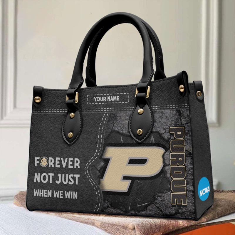 Purdue Boilermakers Forever Not Just When We Win Leather Hand Bag - Image 2