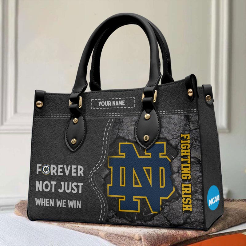 Notre Dame Fighting Irish Forever Not Just When We Win Leather Hand Bag - Image 2