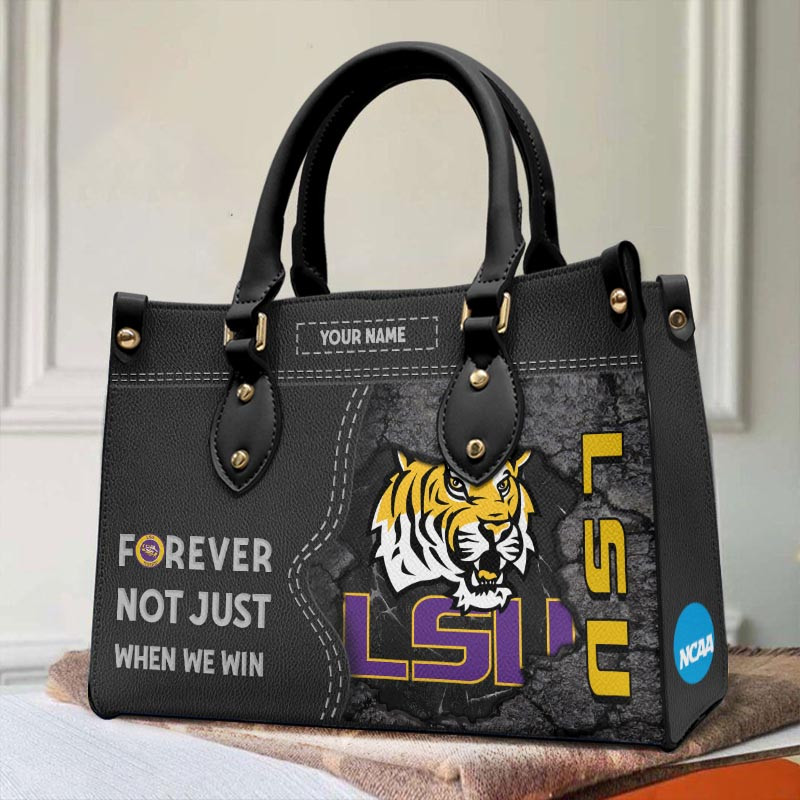 LSU Tigers Forever Not Just When We Win Leather Hand Bag - Image 2
