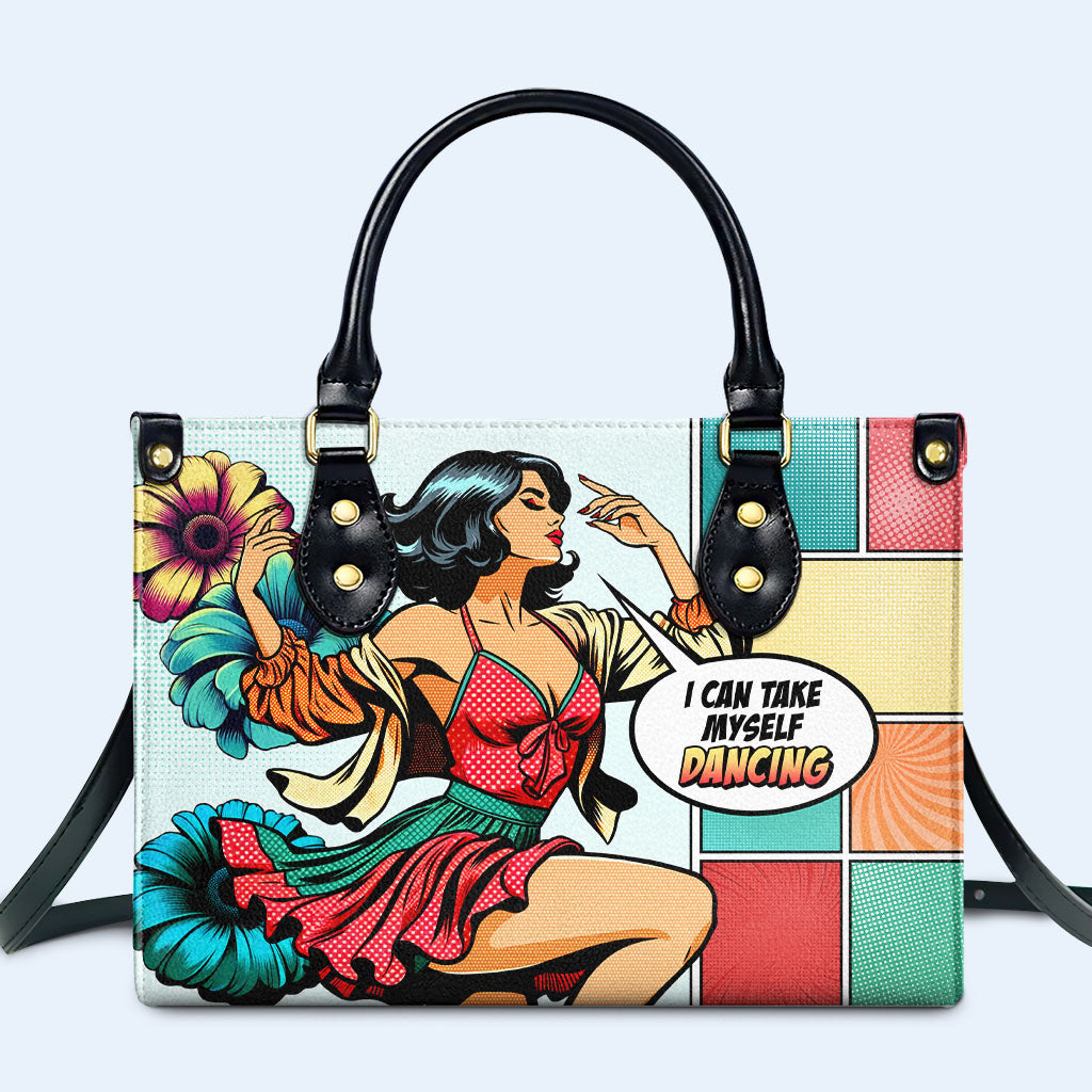 I Can Take Myself Dancing Personalized Custom Leather Handbag - Image 2