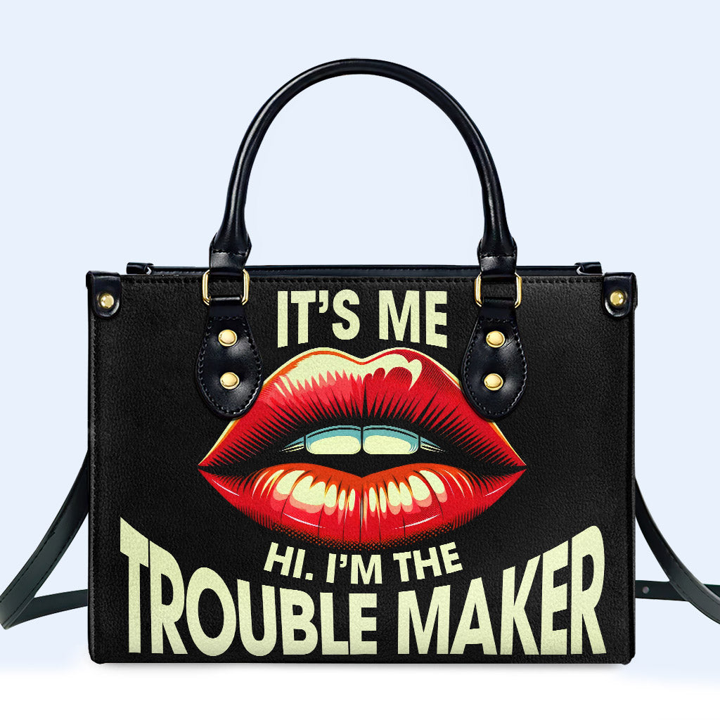 Trouble Maker Personalized Custom Leather Handbag - Image 2