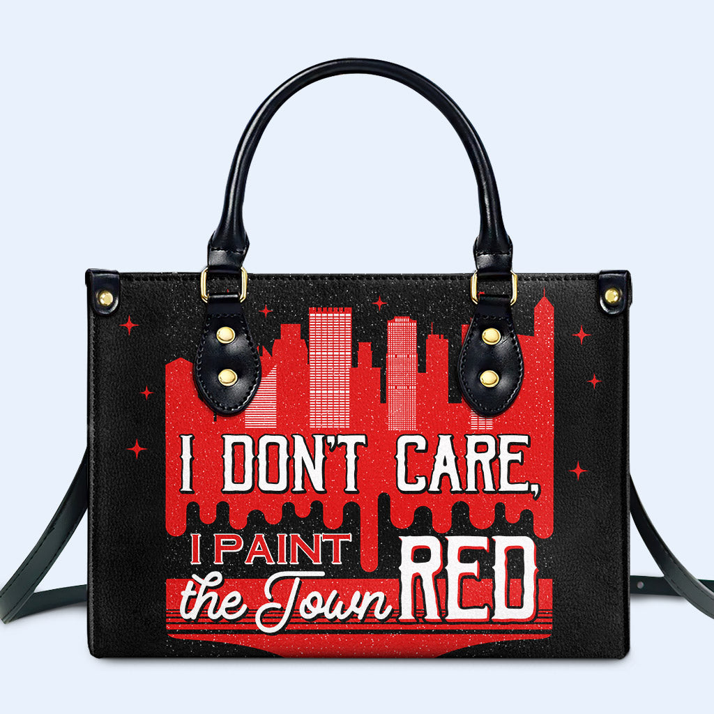 Red Personalized Custom Leather Handbag - Image 2