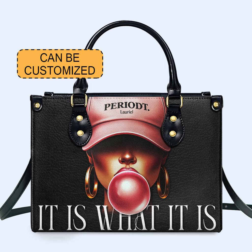Periodt Black Personalized Custom Leather Handbag - Image 2