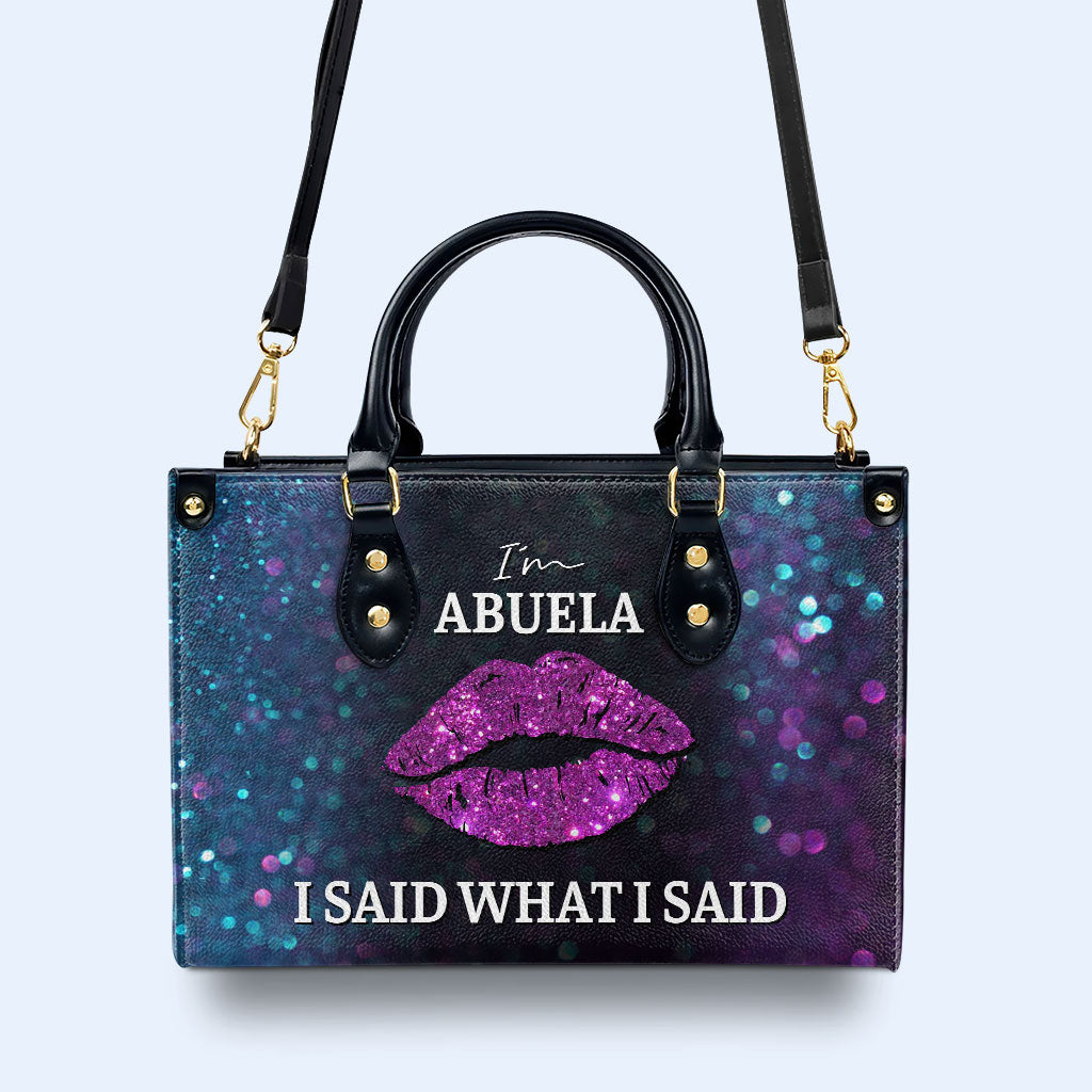I Said What I Said Title Can Be Changed Leather Handbag - Image 2