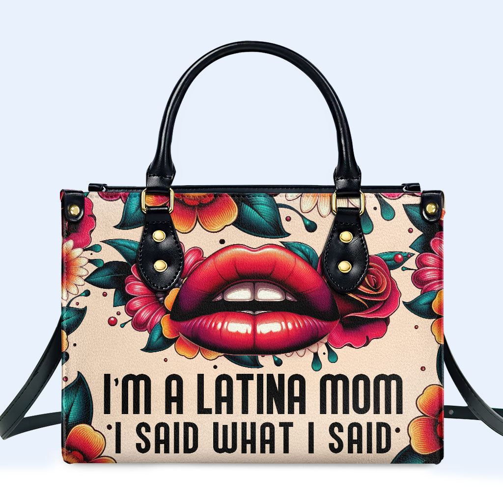 I Am A Latina Mom Personalized Custom Leather Handbag - Image 2
