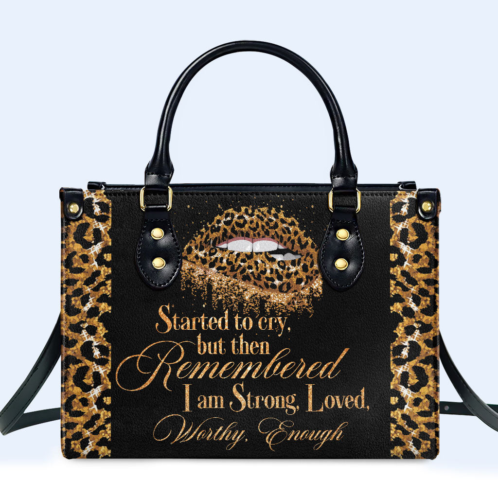 Remembered I Am Strong Personalized Custom Leather Handbag - Image 2