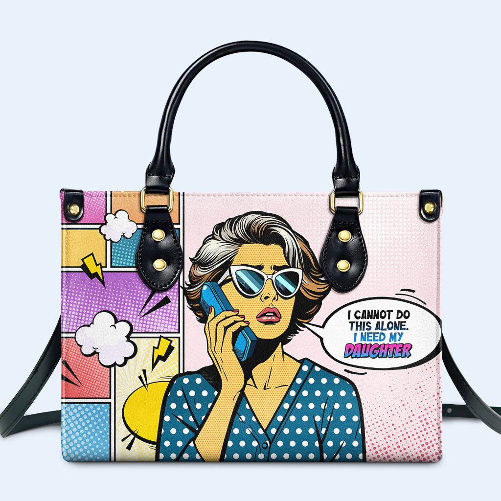 I Need My Daughter Personalized Custom Leather Handbag - Image 2