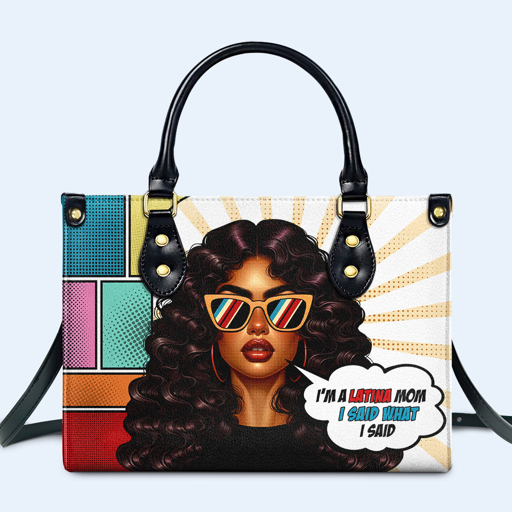 Latina Mom Personalized Custom Leather Handbag - Image 2