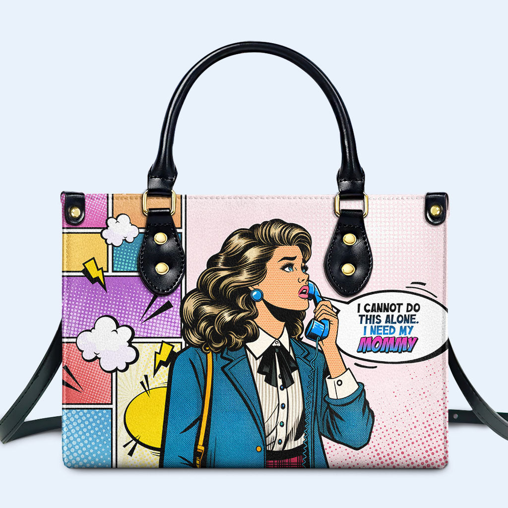 I Need My Mommy Personalized Custom Leather Handbag - Image 2