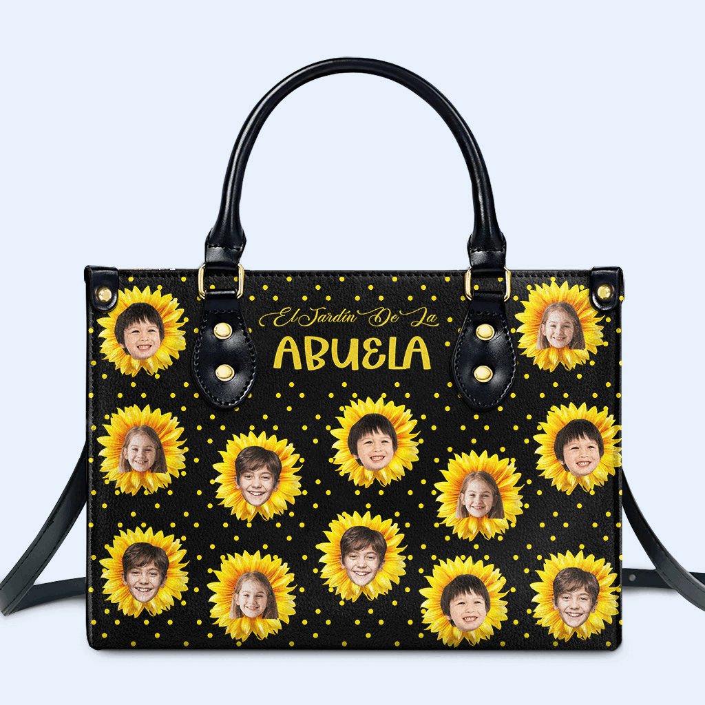 Little Sunflowers Personalized Custom Leather Handbag - Image 2