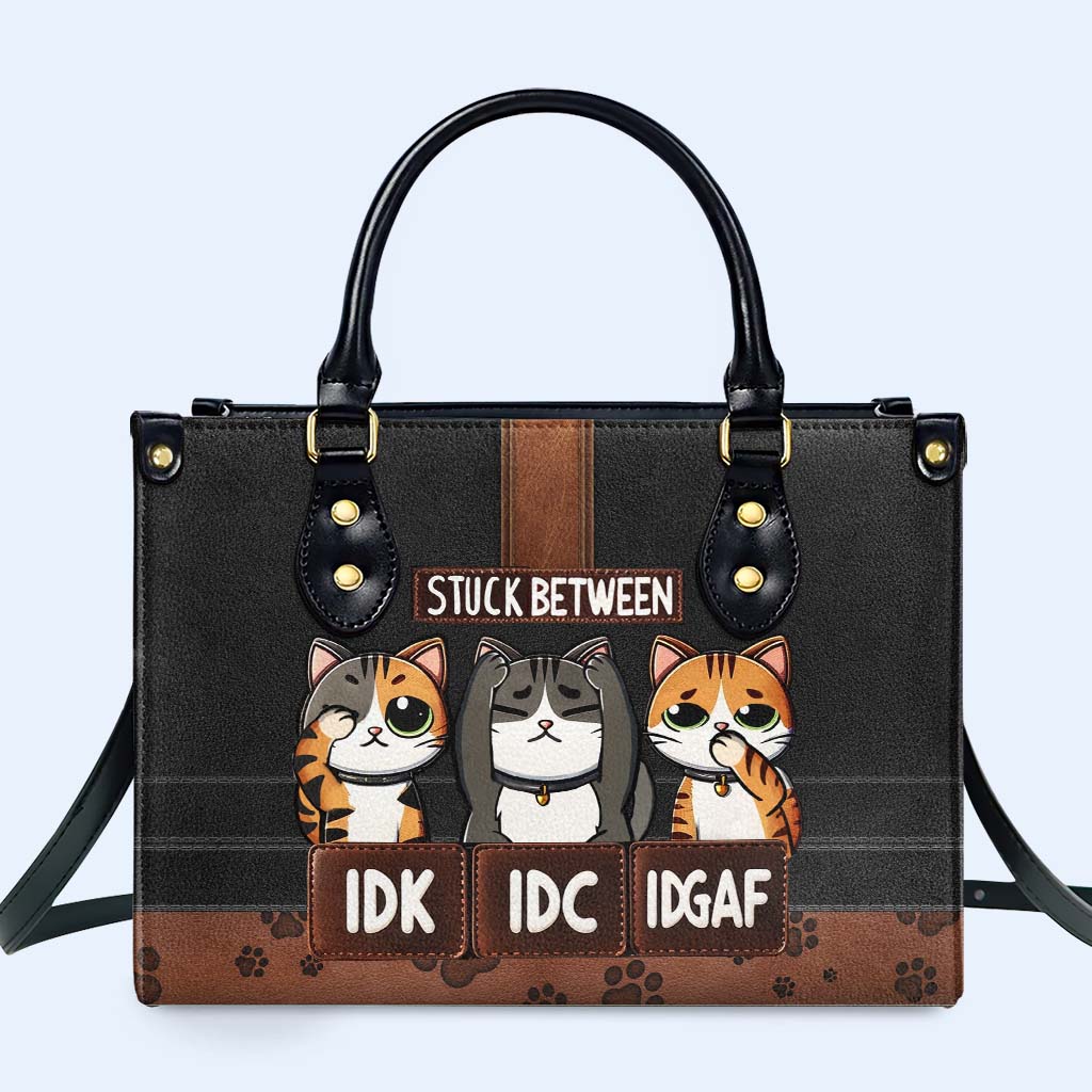 STUCK BETWEEN IDK Leather Hand Bag - Image 2