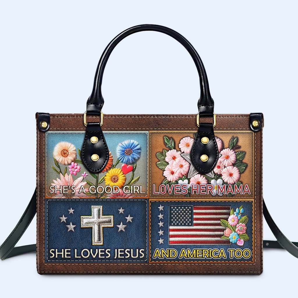 She's A Good Girl Leather Handbag - Image 2