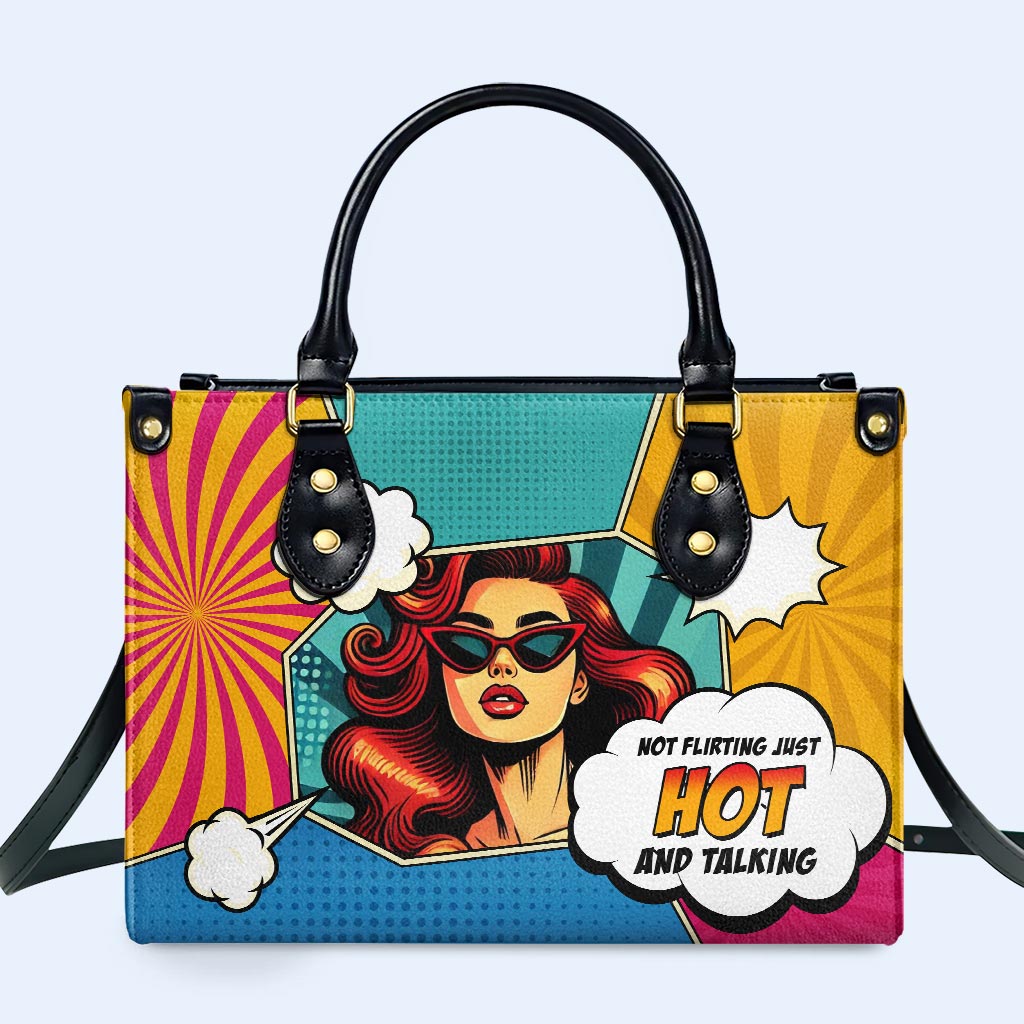 Not Flirting Just Hot And Talking Personalized Custom Leather Handbag - Image 2