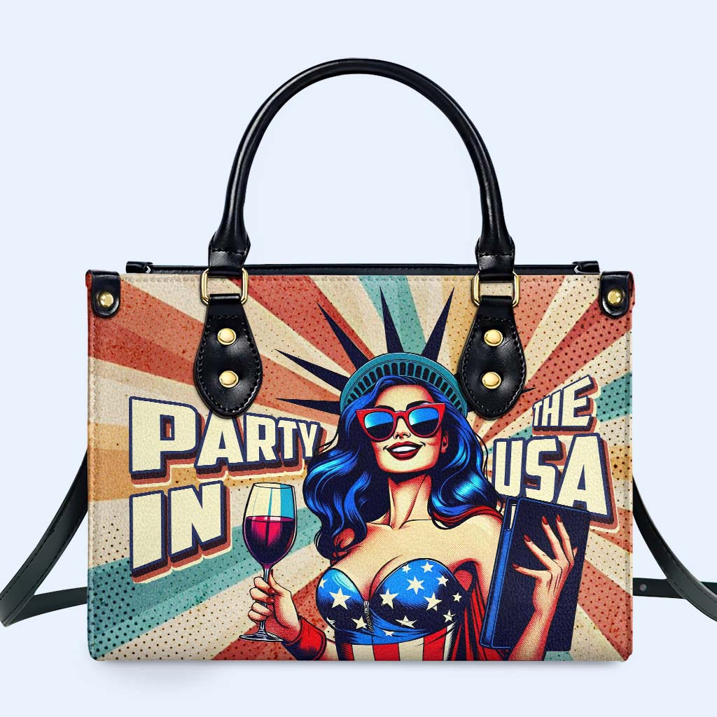 Party In The USA Personalized Custom Leather Handbag - Image 2