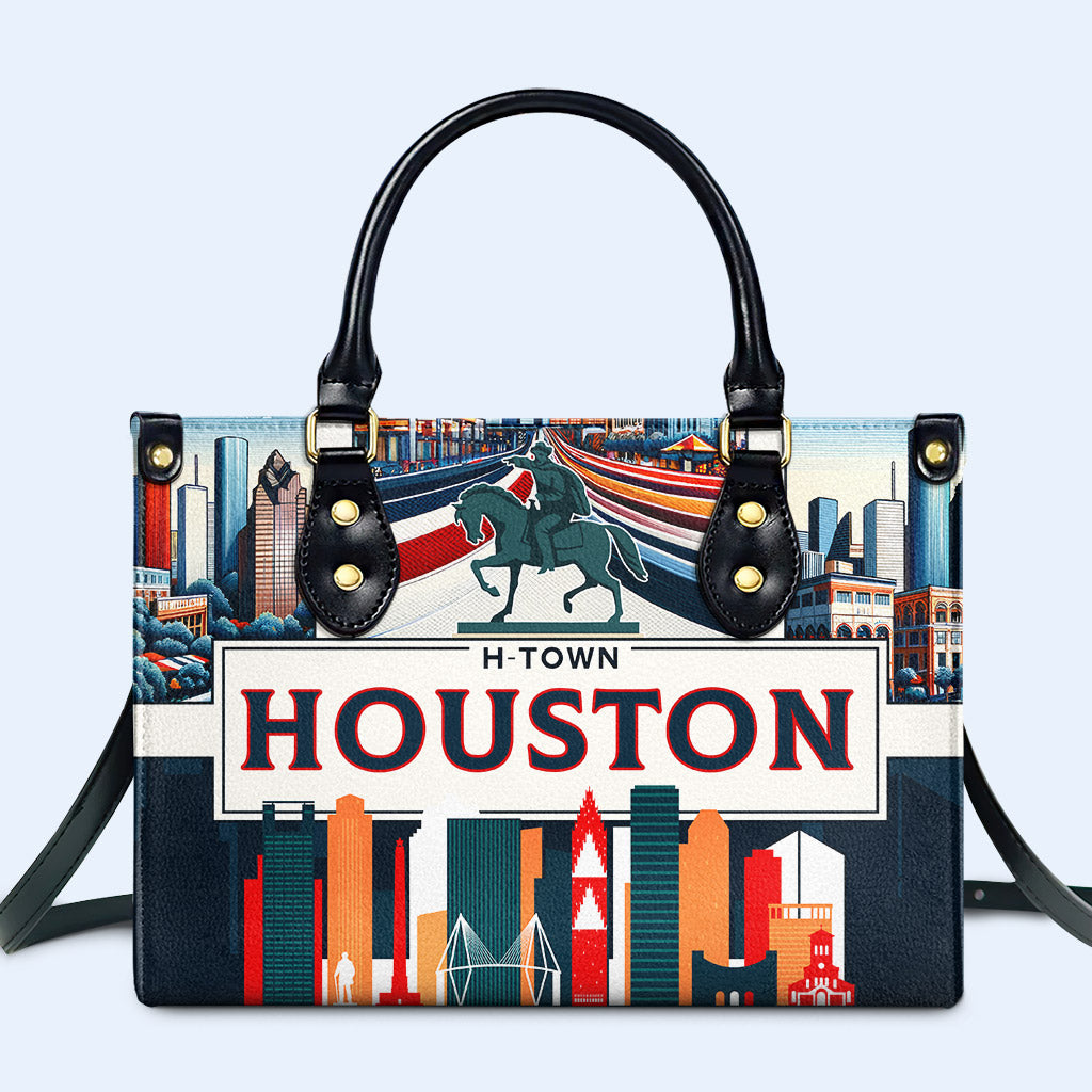 H Town Houston Leather Handbag - Image 2