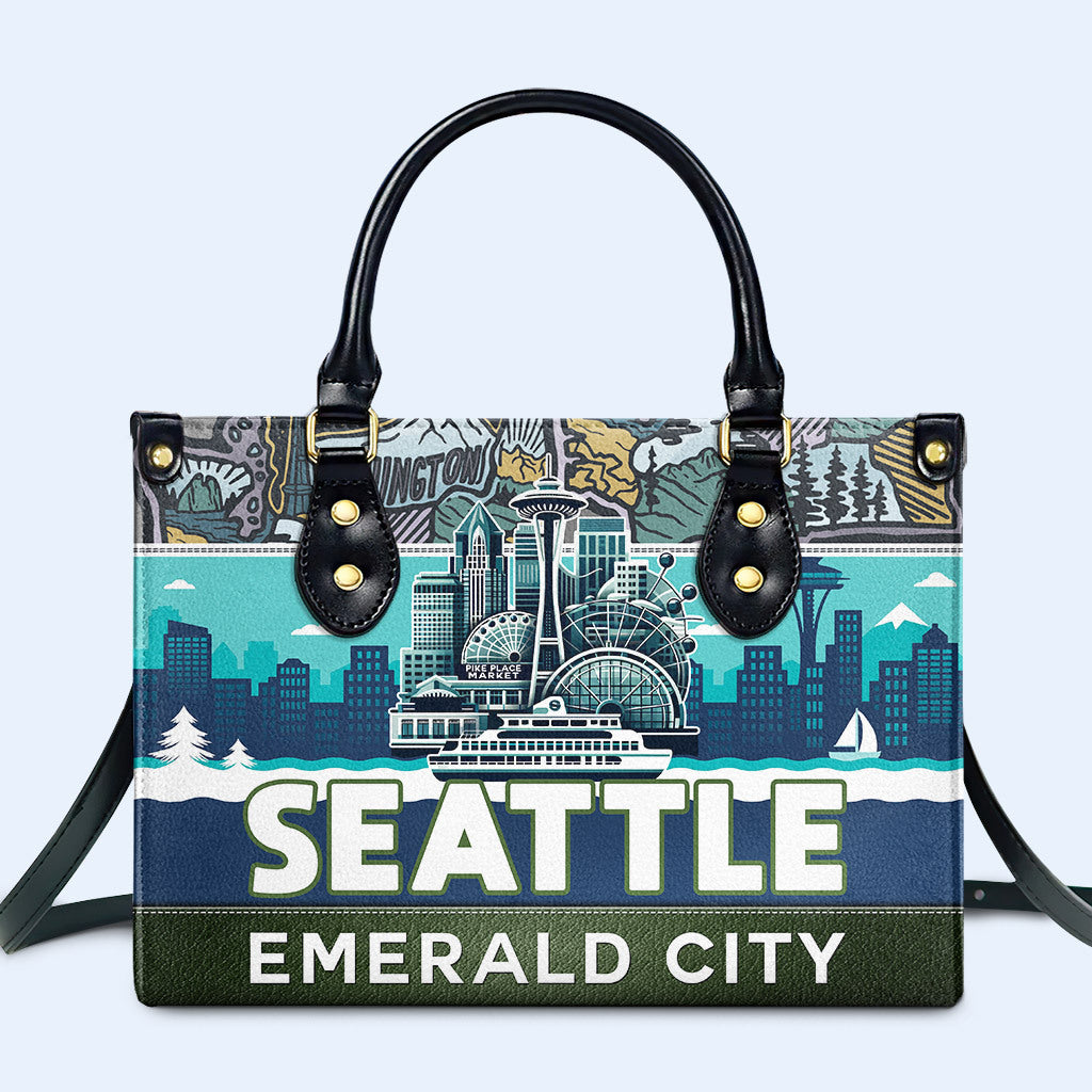 Seattle Emerald City Leather Handbag - Image 2