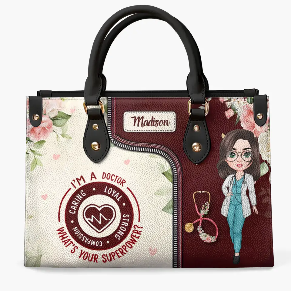 I'm A Nurse Personalized Custom Leather Bag Nurse's Day Appreciation Gift For Nurse - Image 2
