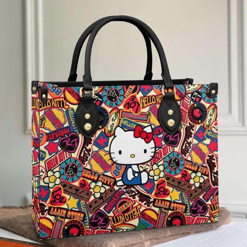 Personalized Hello Kitty Lover Vegan Leather Handbag - Image 2