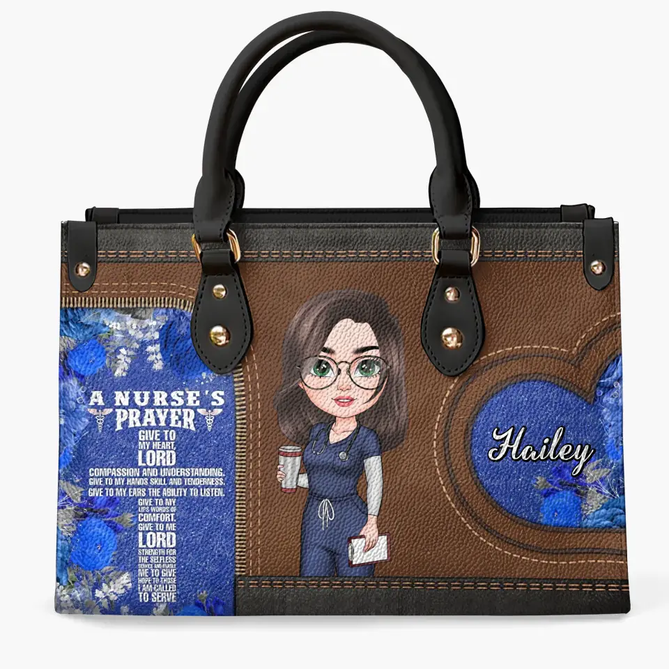 Nurses Prayer Personalized Custom Leather Bag Nurse's Day Appreciation Gift For Nurse - Image 2