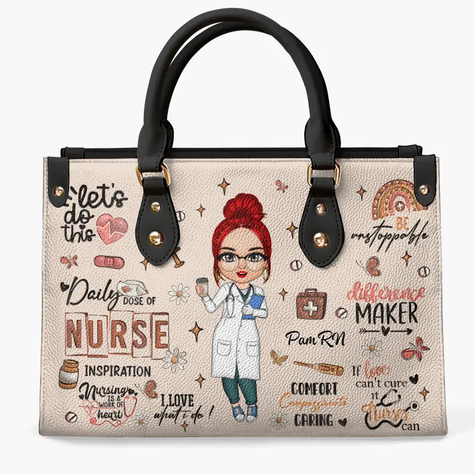 Nurse Inspiration Personalized Custom Leather Bag Nurse's Day Appreciation Gift For Nurse - Image 2