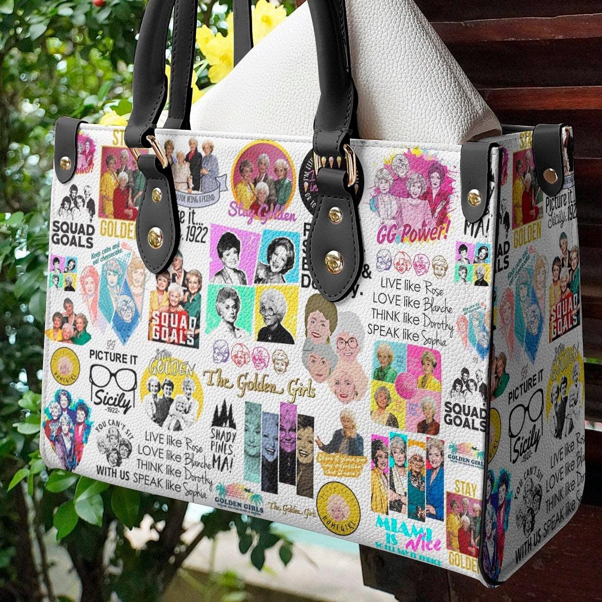 Personalized The Golden Girl Vegan Leather Handbag - Image 2
