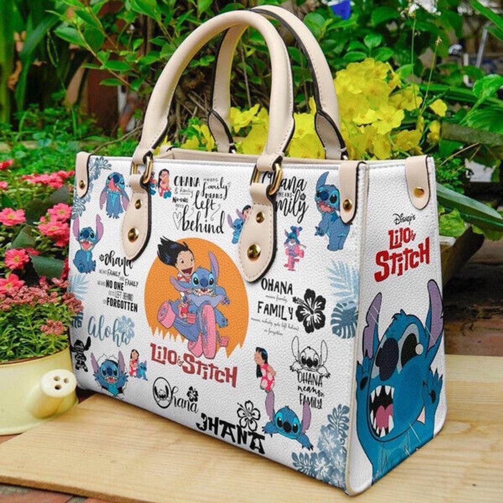 Personalized Lilo And Stitch Women Vegan Leather Handbag - Image 2