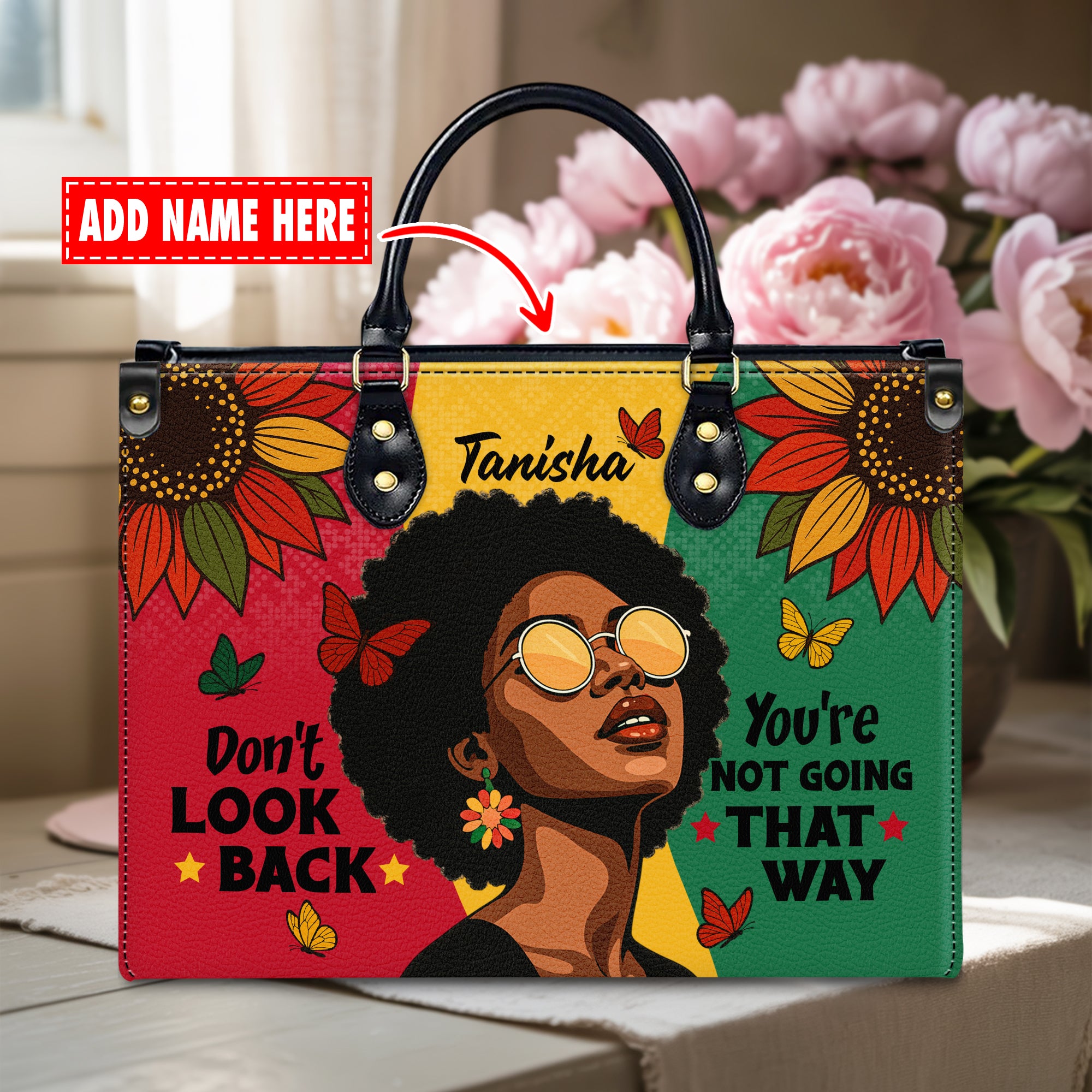 Don't Look Back You're Not Going That Way Personalized Leather Handbag - Image 2