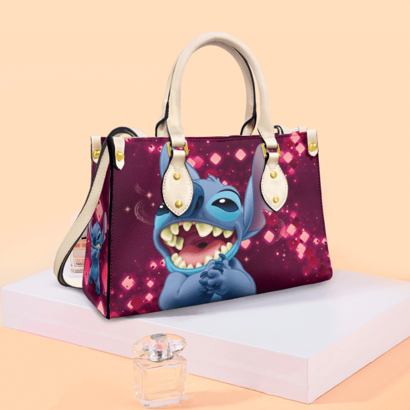 Stitch Leather Bag Handbag Maroon - Image 2