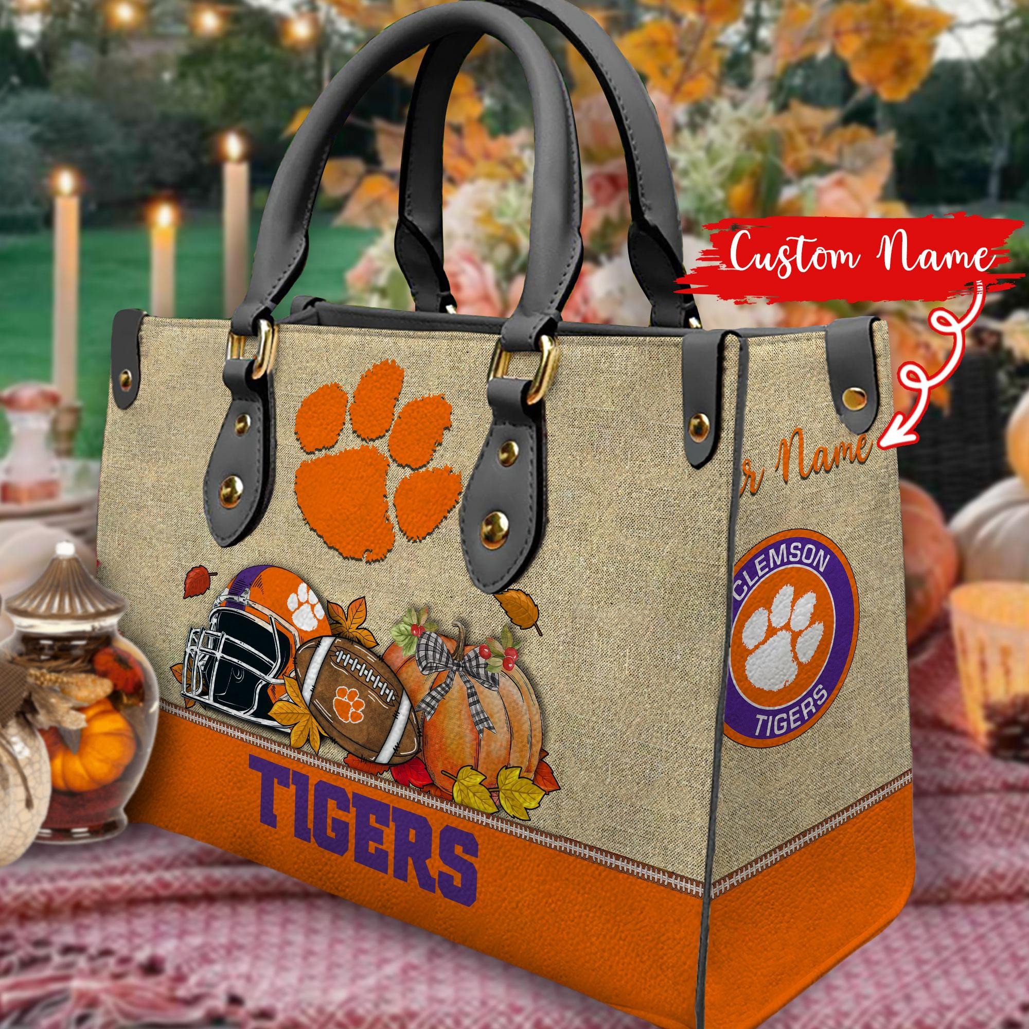 Clemson Tigers Autumn Women Leather Hand Bag - Image 2