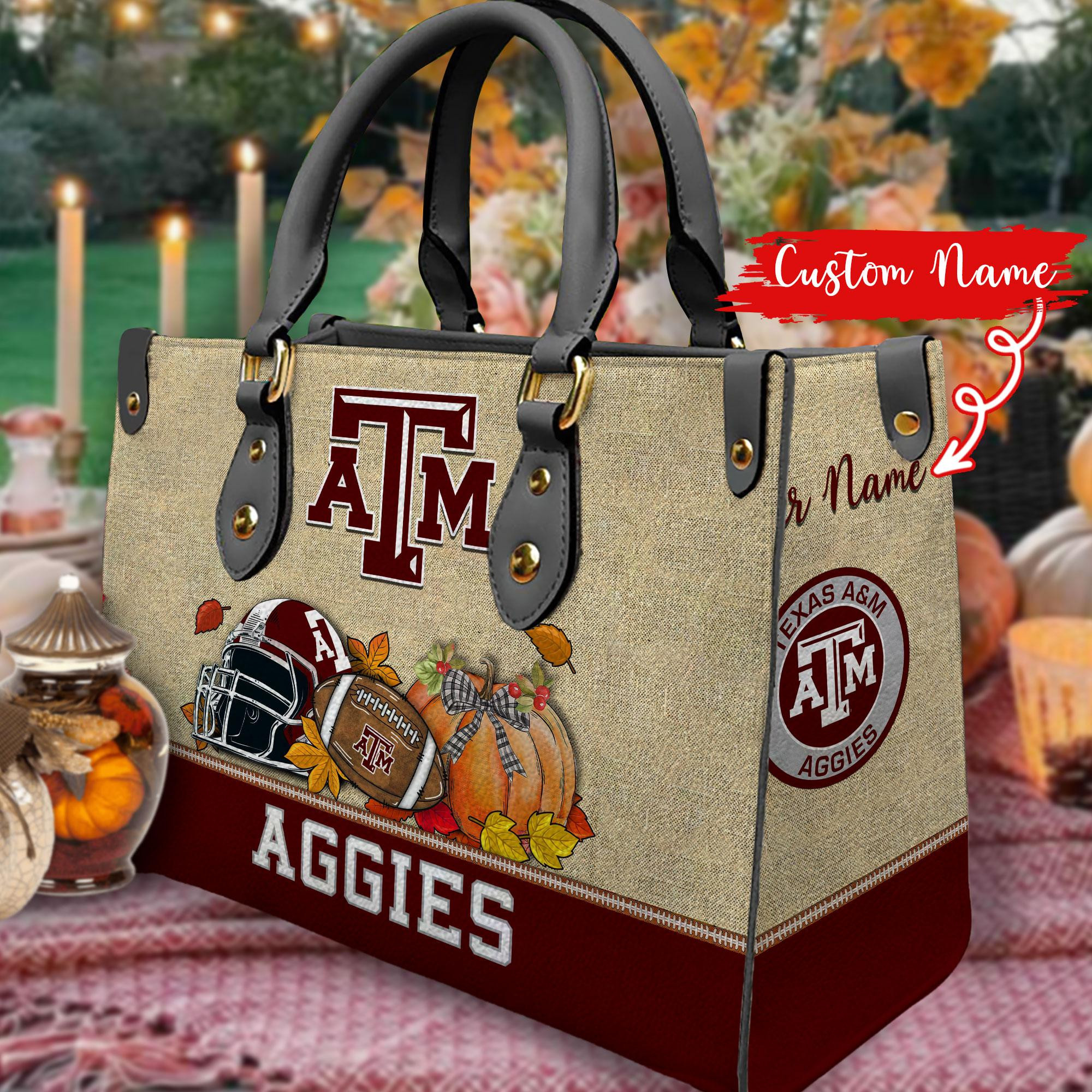 Texas A M Aggies Autumn Women Leather Hand Bag - Image 2