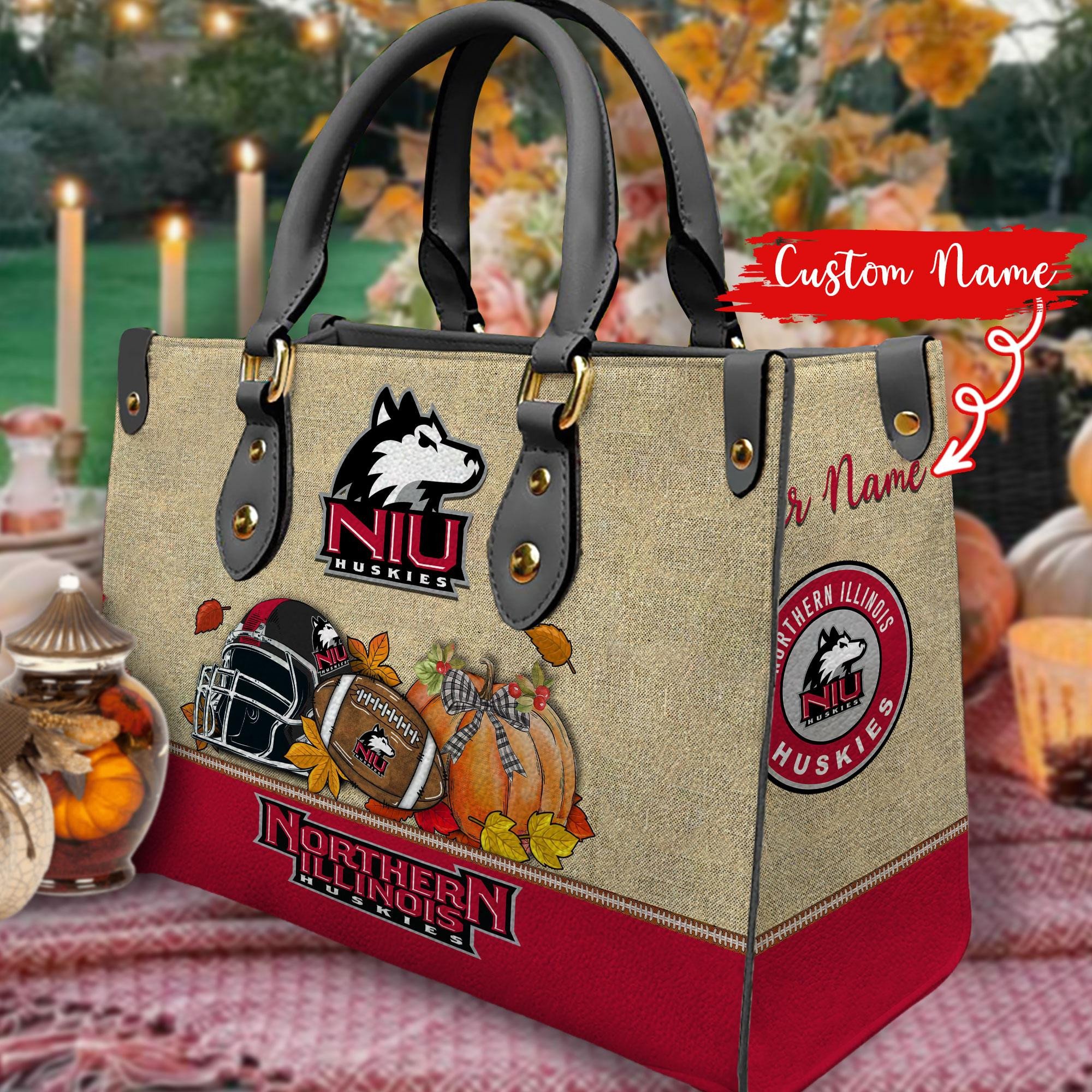 Northern Illinois Huskies Autumn Women Leather Hand Bag - Image 2