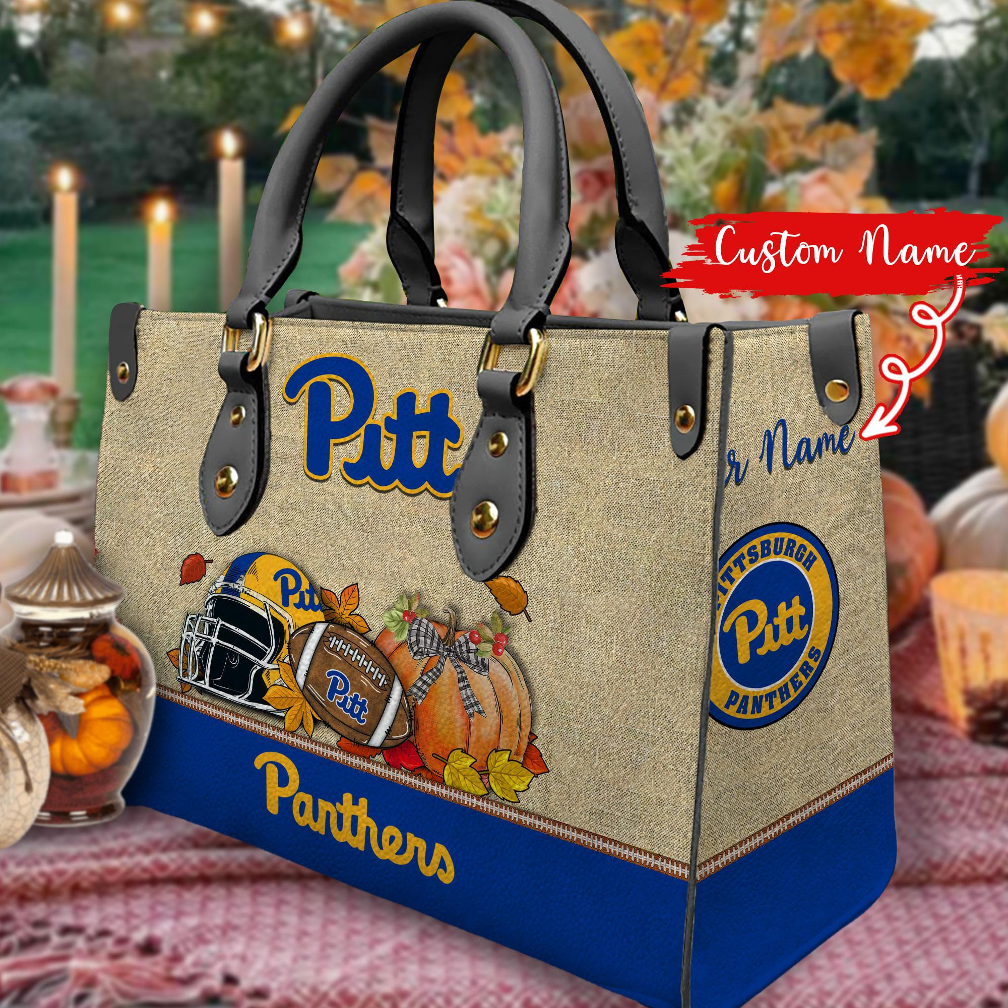 Pittsburgh Panthers Autumn Women Leather Hand Bag - Image 2